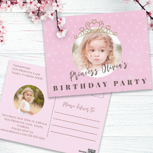 Carte Postale Jolie Rose Princesse Tiara Anniversaire Whimsday F