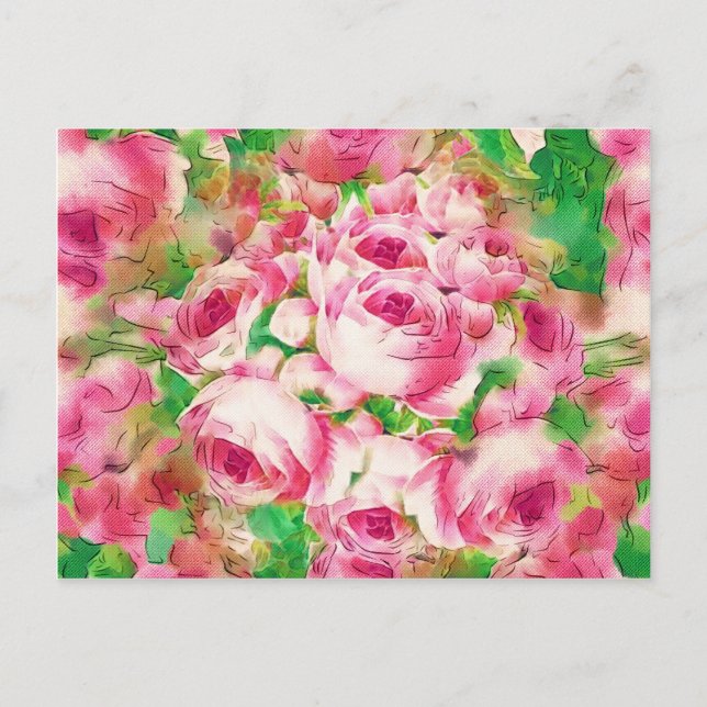 Carte Postale Jolie rose Roses (Devant)