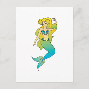 Carte Postale jolie sirène blonde