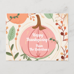 Carte Postale Jolie Terre Citrouille Foliage Thanksgiving