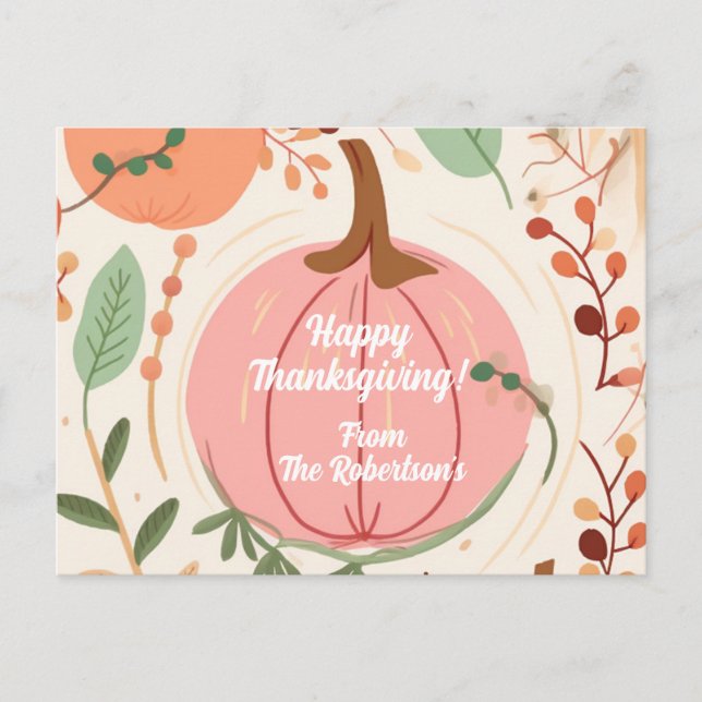 Carte Postale Jolie Terre Citrouille Foliage Thanksgiving (Devant)