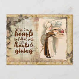 Carte Postale Jolie Vintage Thanksgiving Gratitude 