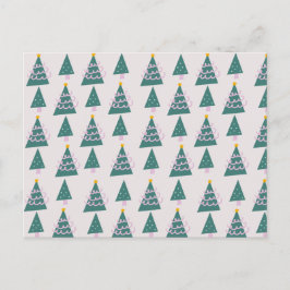 Carte Postale Jolies arbres Doodles rose vert