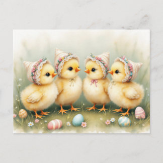 Carte Postale Jolies Filles aux Chapeaux de Pâques