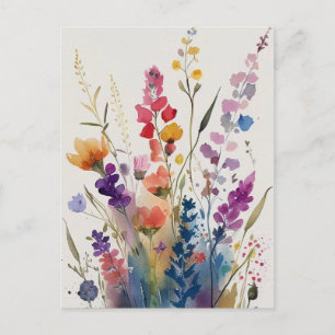 Carte Postale Jolies fleurs aquarelles