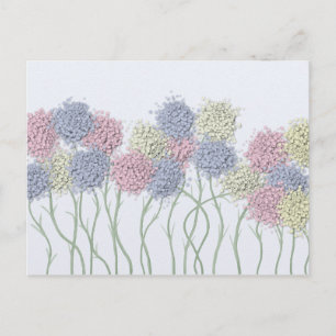 Carte Postale Jolies Fleurs colorées Pastel