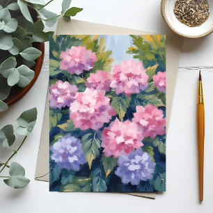 Carte Postale Jolies Fleurs d'Hydrangea Aquarelle Florale