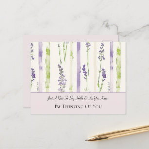 Carte Postale Jolies Fleurs Lavande Rayures Pensant à Vous