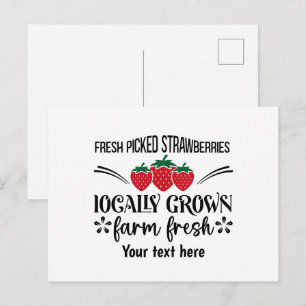 Carte Postale Jolies fraises fraîches de la ferme personnalisabl