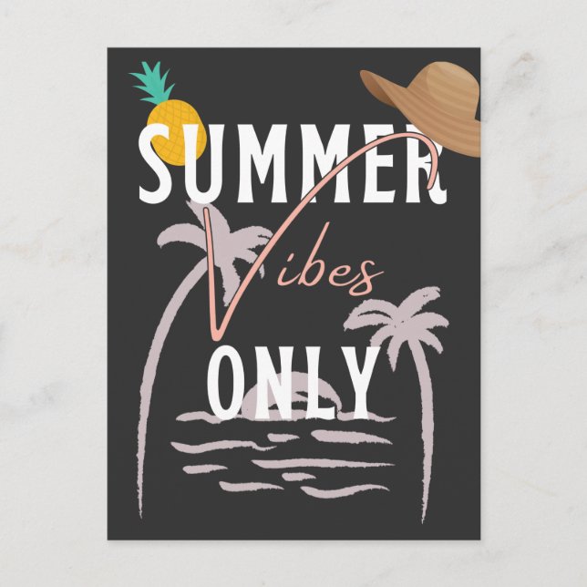 Carte Postale Jolies Vibes D'Été Seulement Plage (Devant)