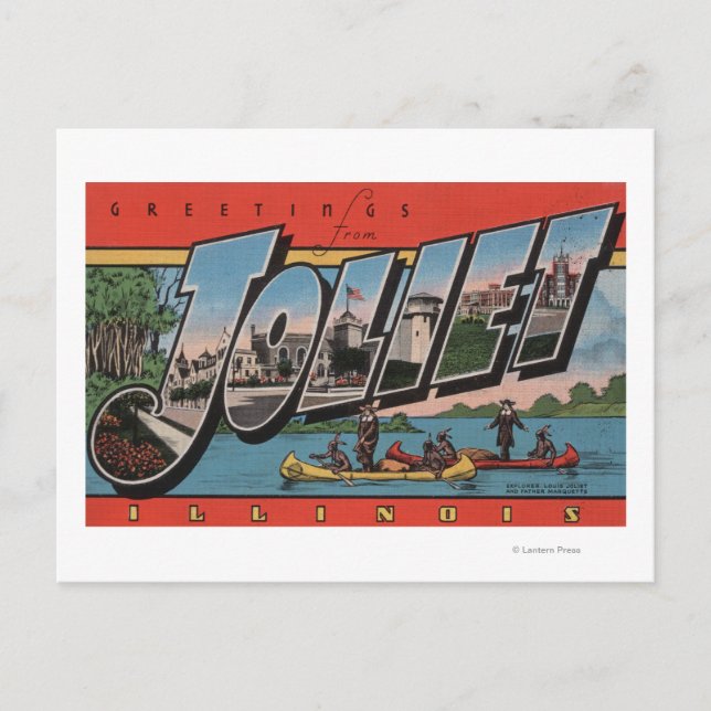 Carte Postale Joliet, Illinois - Scènes de grandes lettres (Devant)