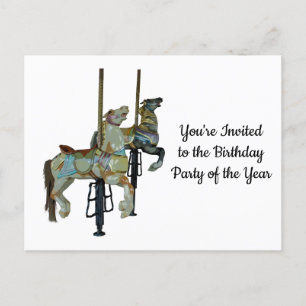 Carte Postale Jolis chevaux de manège carrousel d'anniversaire