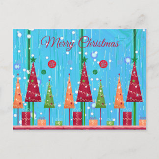 Carte Postale Jolis, Colorés, Sapins de Noël, Noël