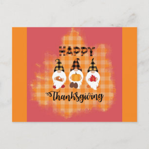 Carte Postale Jolis nains de Thanksgiving heureux