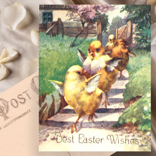 Carte Postale Jolis poussins de Pâques vintage