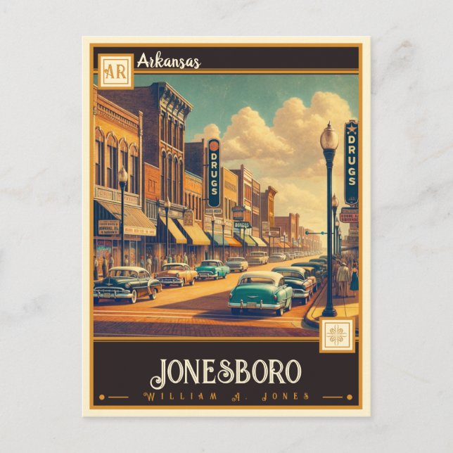 Carte Postale Jonesboro, Arkansas | VINTAGE (Devant)
