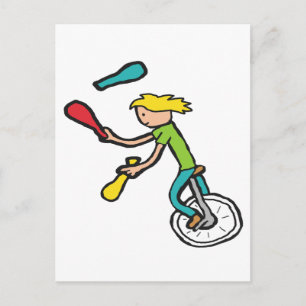 Carte Postale Jongleur monocycliste