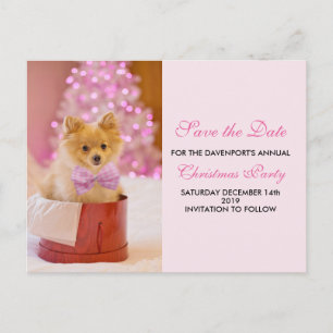 Carte Postale Jote Christmas Chien Photo Enregistrer la date