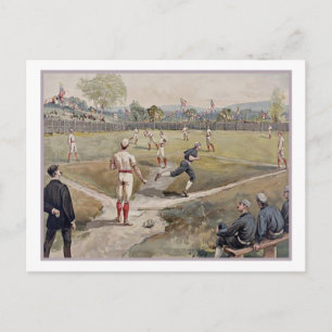 Carte Postale Jouer au baseball Louis Prang Antique Print 1887