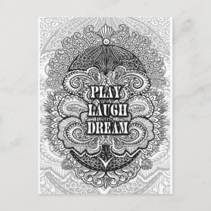 Carte Postale Jouer au rêve de rire - Citation positive