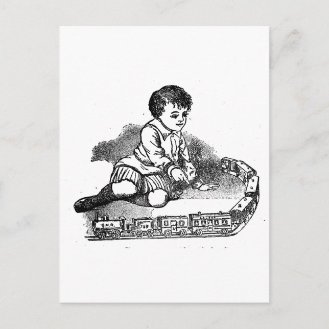 Carte Postale Jouer Avec Le Train (Devant)