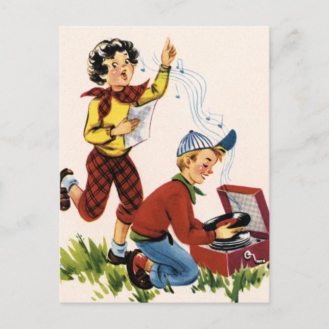 Carte Postale Jouer des enregistrements Cinquante (Devant)