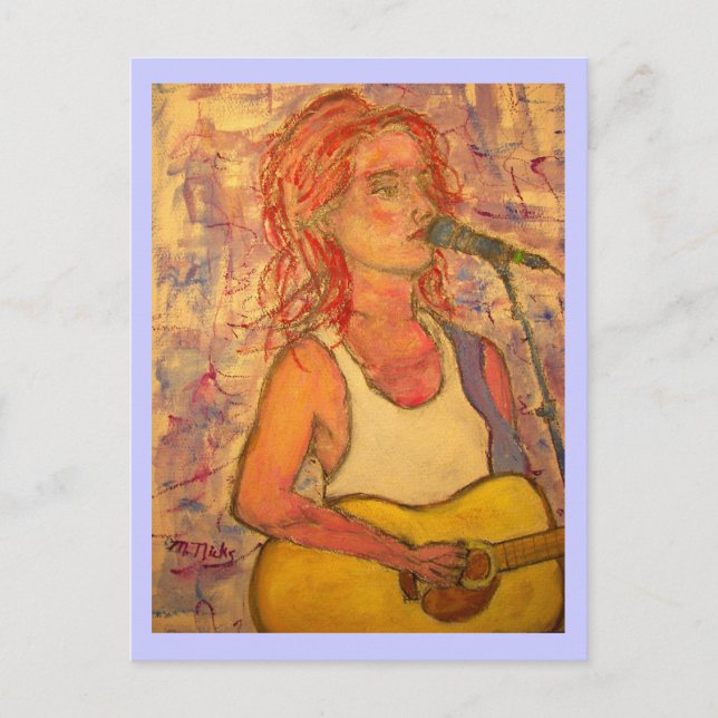 Carte Postale Jouer Guitare acoustique (Devant)