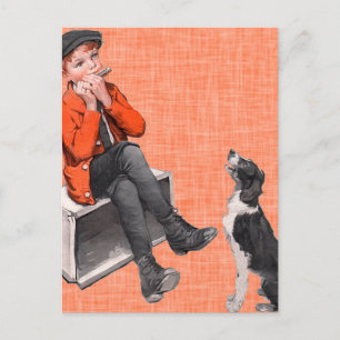 Carte Postale Jouer L'Harmonica