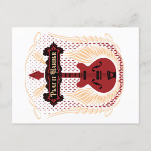 Carte Postale Jouer plus dur Gitarre