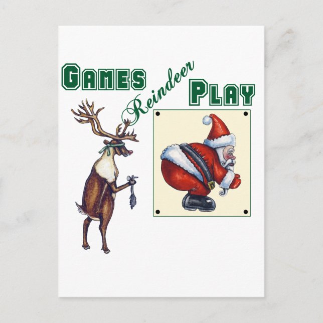 Carte Postale Jouer Reindeer Jeux (Devant)