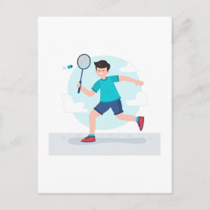 Carte Postale Joueur de Badminton
