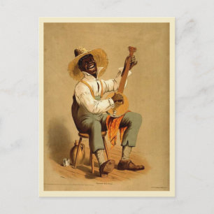 Carte Postale Joueur de banjo afro-américain des années 1910