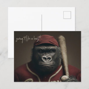 Carte Postale Joueur de baseball de Gorilla