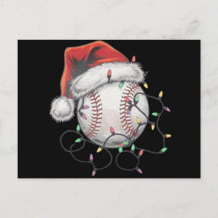 Carte Postale Joueur de baseball de Noël de père Noël Sports
