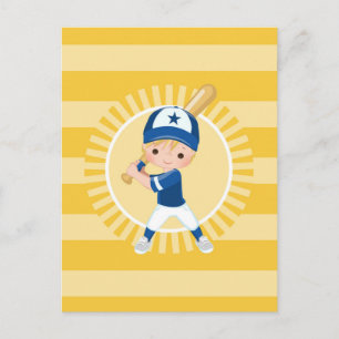 Carte Postale Joueur de baseball - Garçon Blond