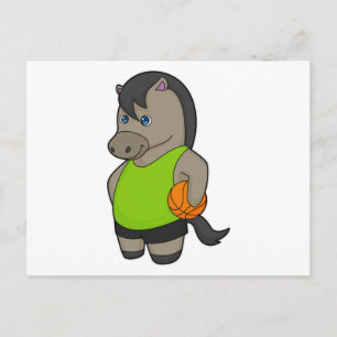 Carte Postale Joueur de basket-ball à cheval