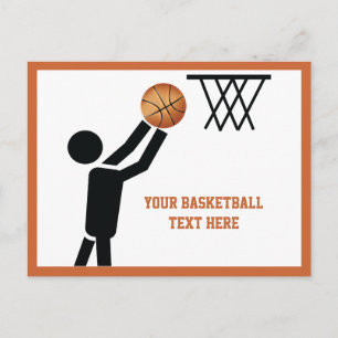 Carte Postale Joueur de basket-ball avec balle personnalisée