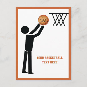 Carte Postale Joueur de basket-ball avec balle personnalisée