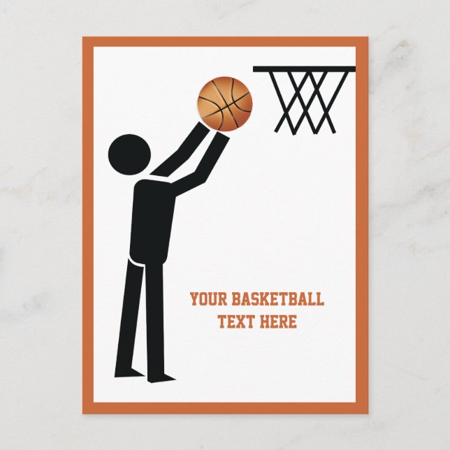 Carte Postale Joueur de basket-ball avec balle personnalisée (Devant)