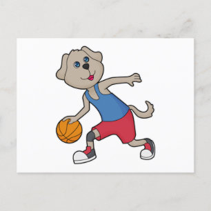 Carte Postale Joueur de basket-ball de chien