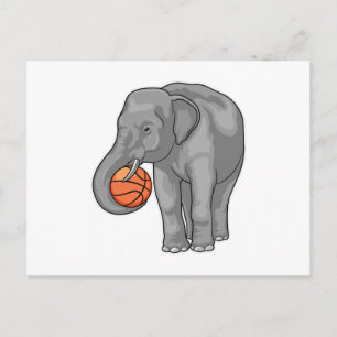 Carte Postale Joueur de basket-ball éléphant Basket-ball
