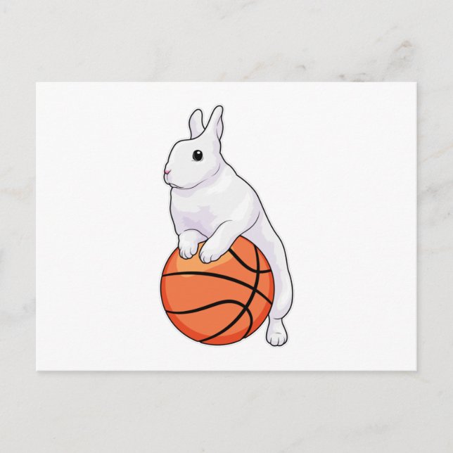 Carte Postale Joueur de basket-ball lapin Basket-ball (Devant)