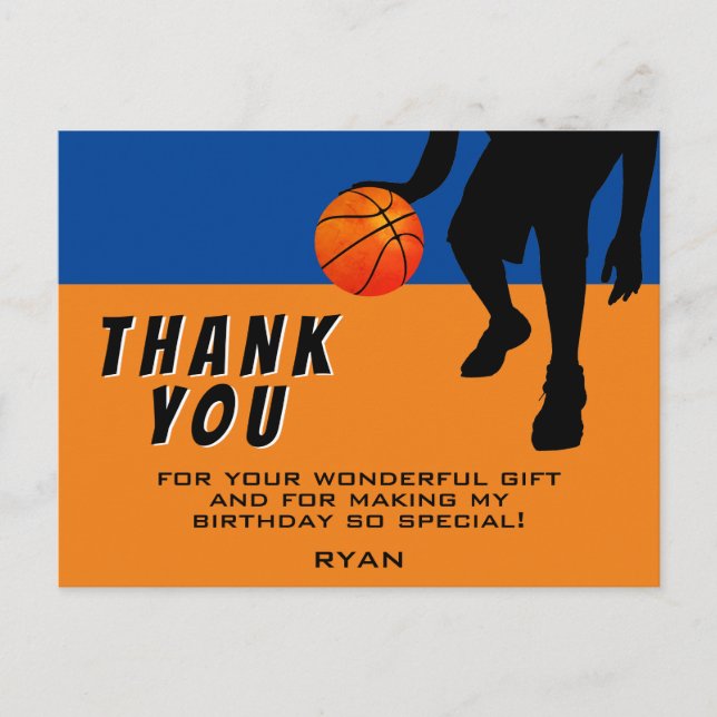 Carte Postale Joueur de basket-ball moderne Joyeux anniversaire  (Devant)