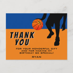 Carte Postale Joueur de basket-ball moderne Merci pour l'anniver