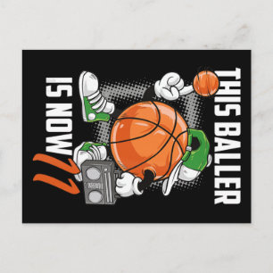 Carte Postale Joueur de basket-ball pour 11e anniversaire Drôle 
