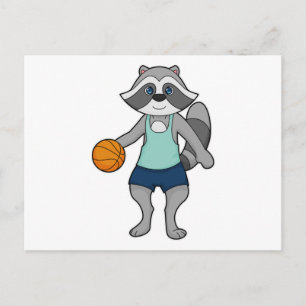 Carte Postale Joueur de basket-ball Raton laveur Basketball
