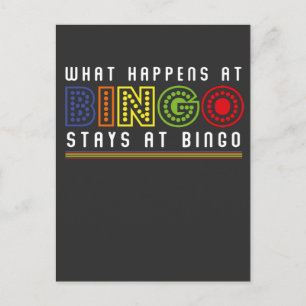 Carte Postale Joueur de Bingo Humoristique de Jeux d'Argent