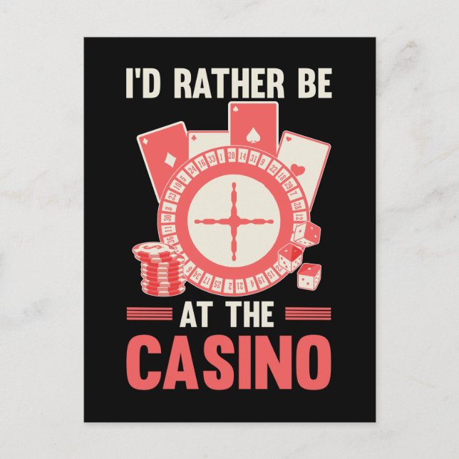 Carte Postale Joueur de casino drôle de poker amateur de roulett (Devant)