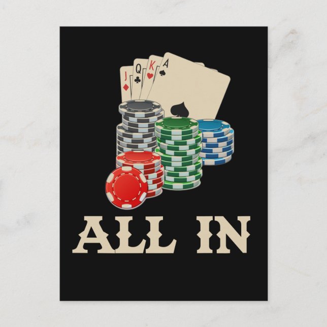 Carte Postale Joueur de casino Texas Hold'Em (Devant)