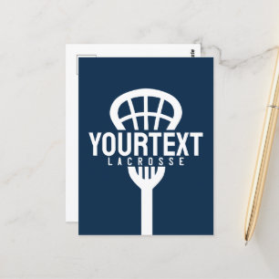 Carte Postale Joueur de crosse TEXTE PERSONNALISÉ Team Mesh Spor